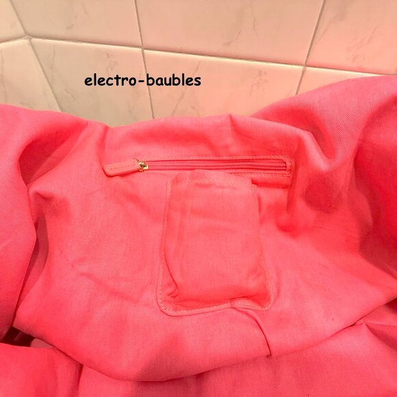 LILLY PULITZER XL Bohemian Beach Bag Pink Blue Guilty Pleasure Pattern NWT - Picture 7 of 16